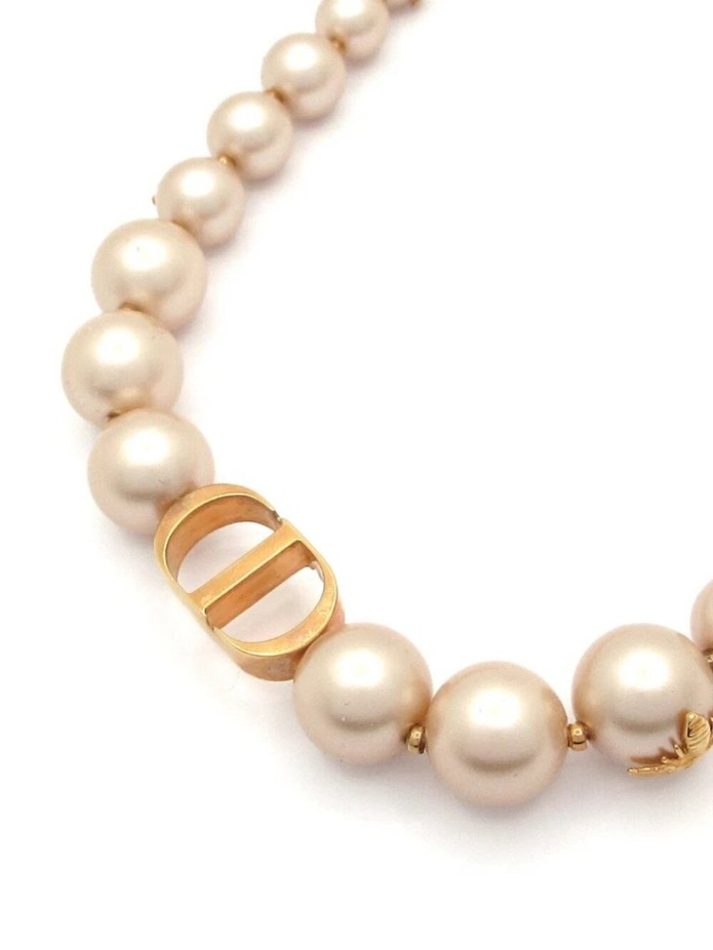 DIOR/ChristianDior - Pink Gold Metal resin pearl Choker - Picture 3 of 7